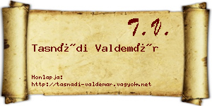 Tasnádi Valdemár névjegykártya